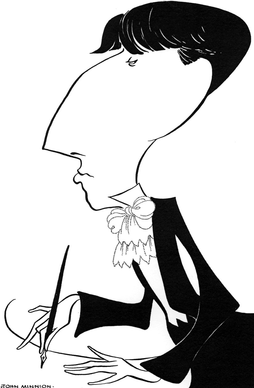 Aubrey Beardsley, karikatyr, 1900-talet (teckning) av John Minnion