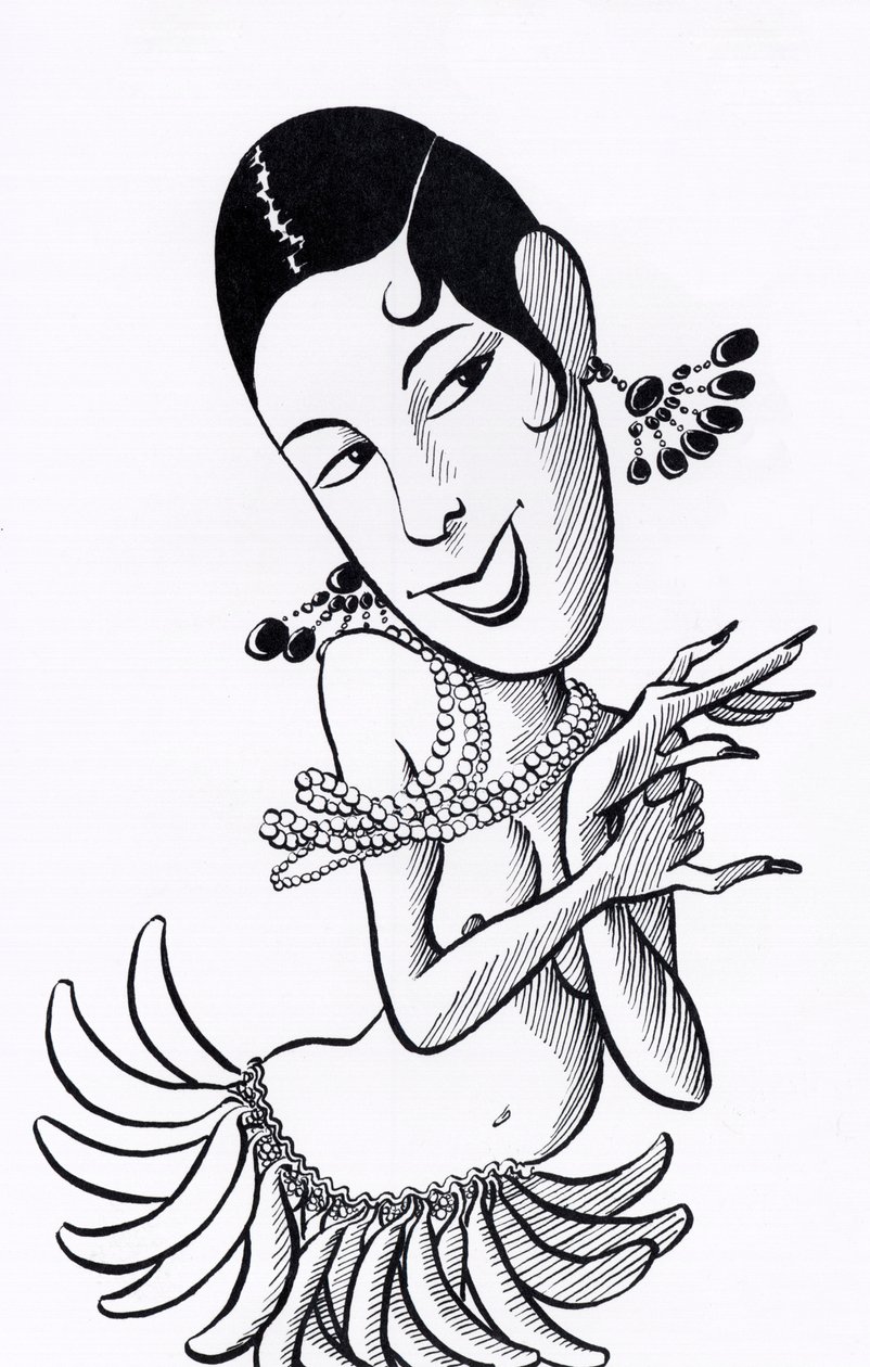 Josephine Baker, karikatyr av John Minnion