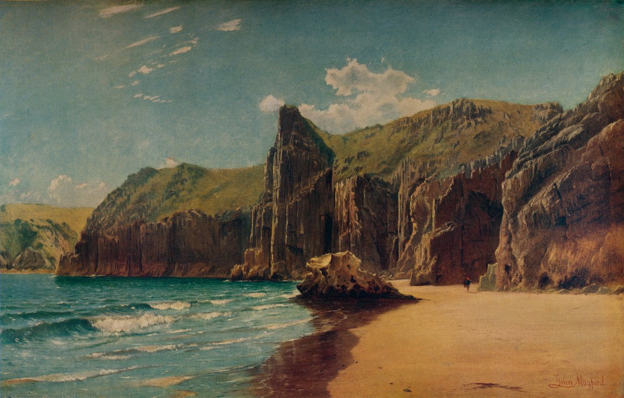 Cliffs at Barlow, c1877. av John Mogford