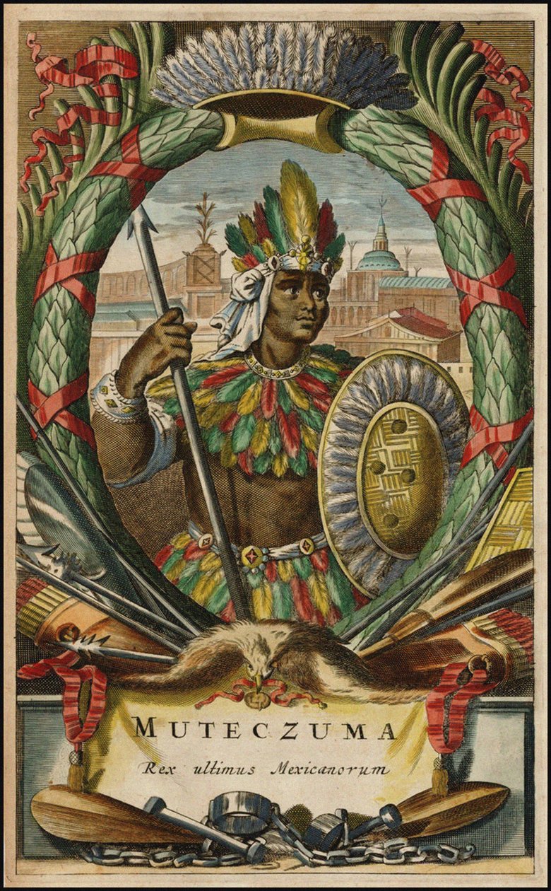 Muteczuma kung av de sista i Mexiko, 1671 av John Ogilby