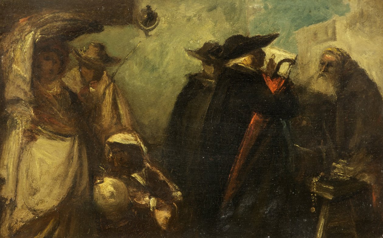 Säljer reliker i Sevilla (olja på panel) av John Phillip