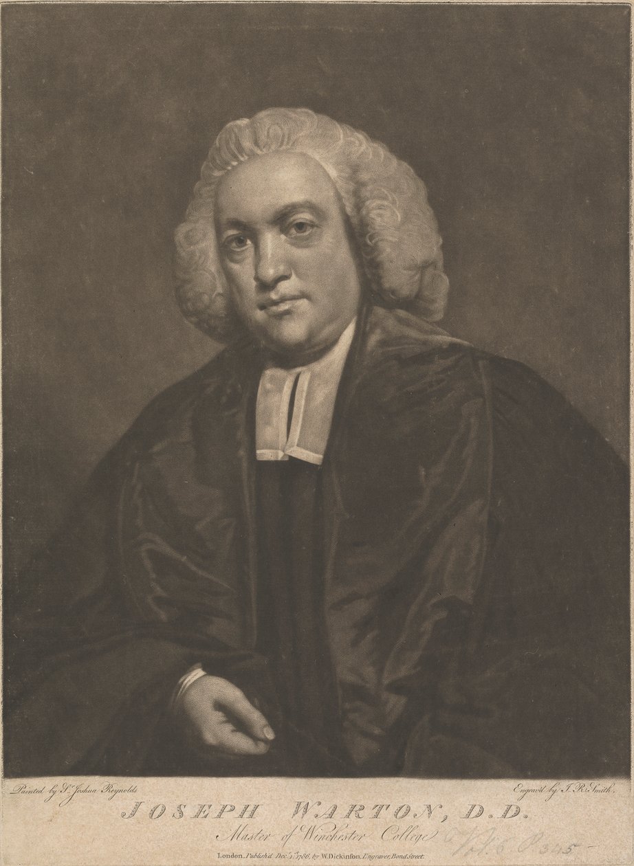 Joseph Warton, Master of Winchester College av John Raphael Smith