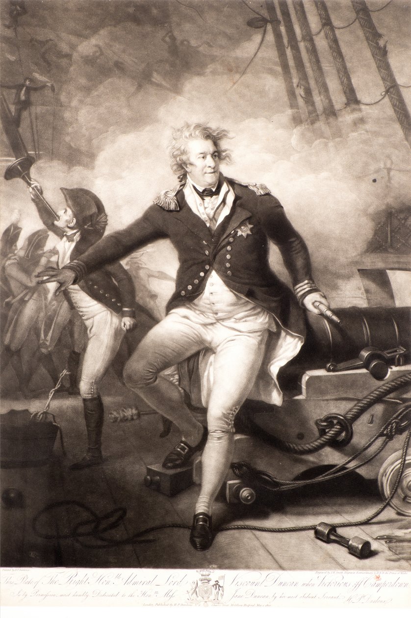 Viscount Duncan Victorious utanför Camperdown av John Raphael Smith