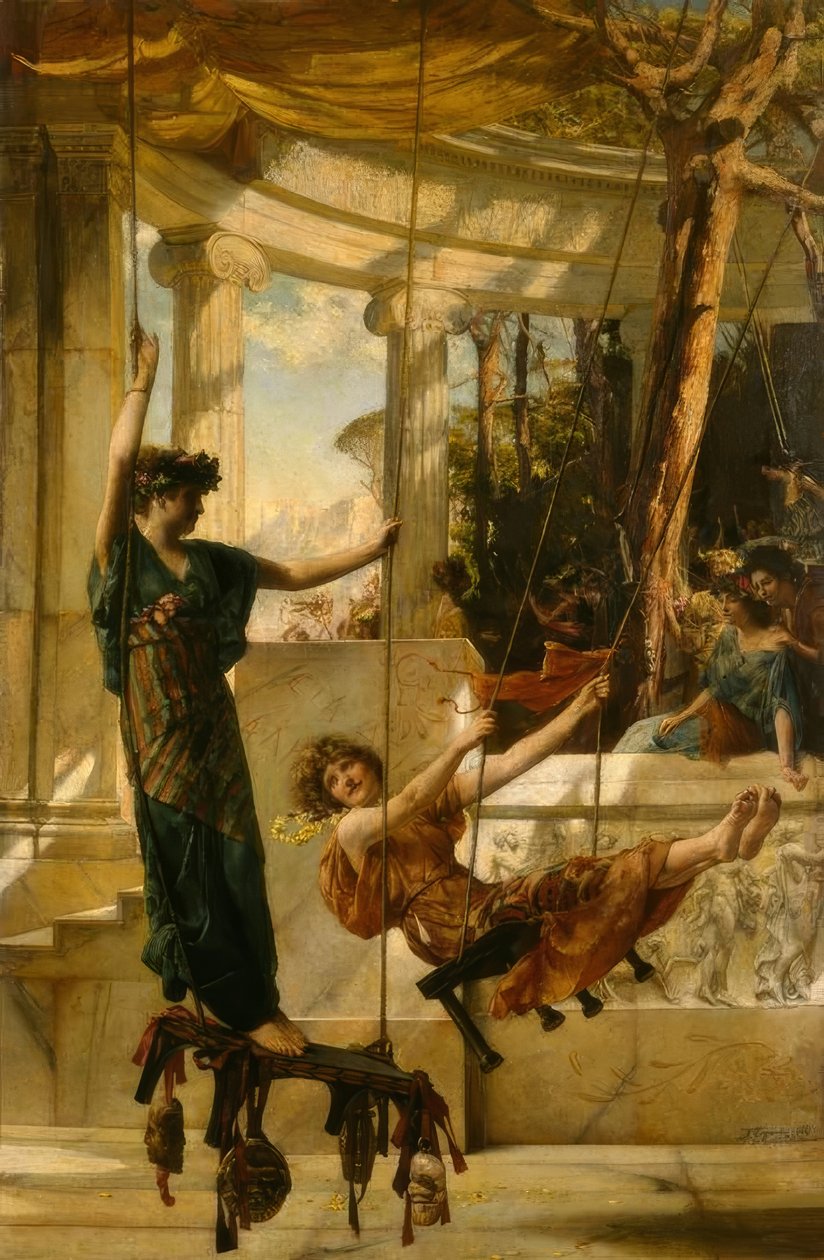 J.R.Weguelin, Swingfestivalen / målning, 1885 av John Reinhard Weguelin