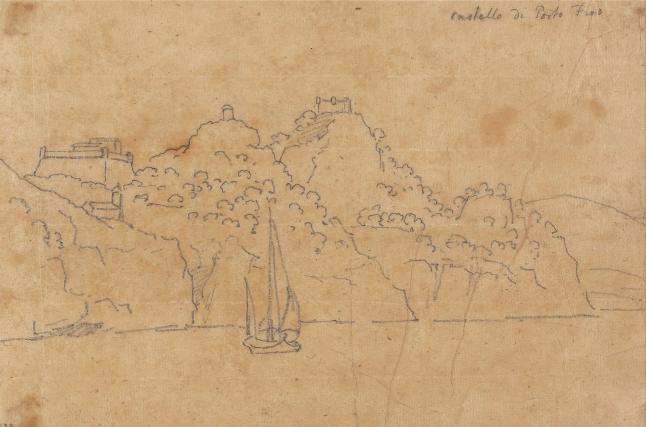 Portofinos slott av John Robert Cozens