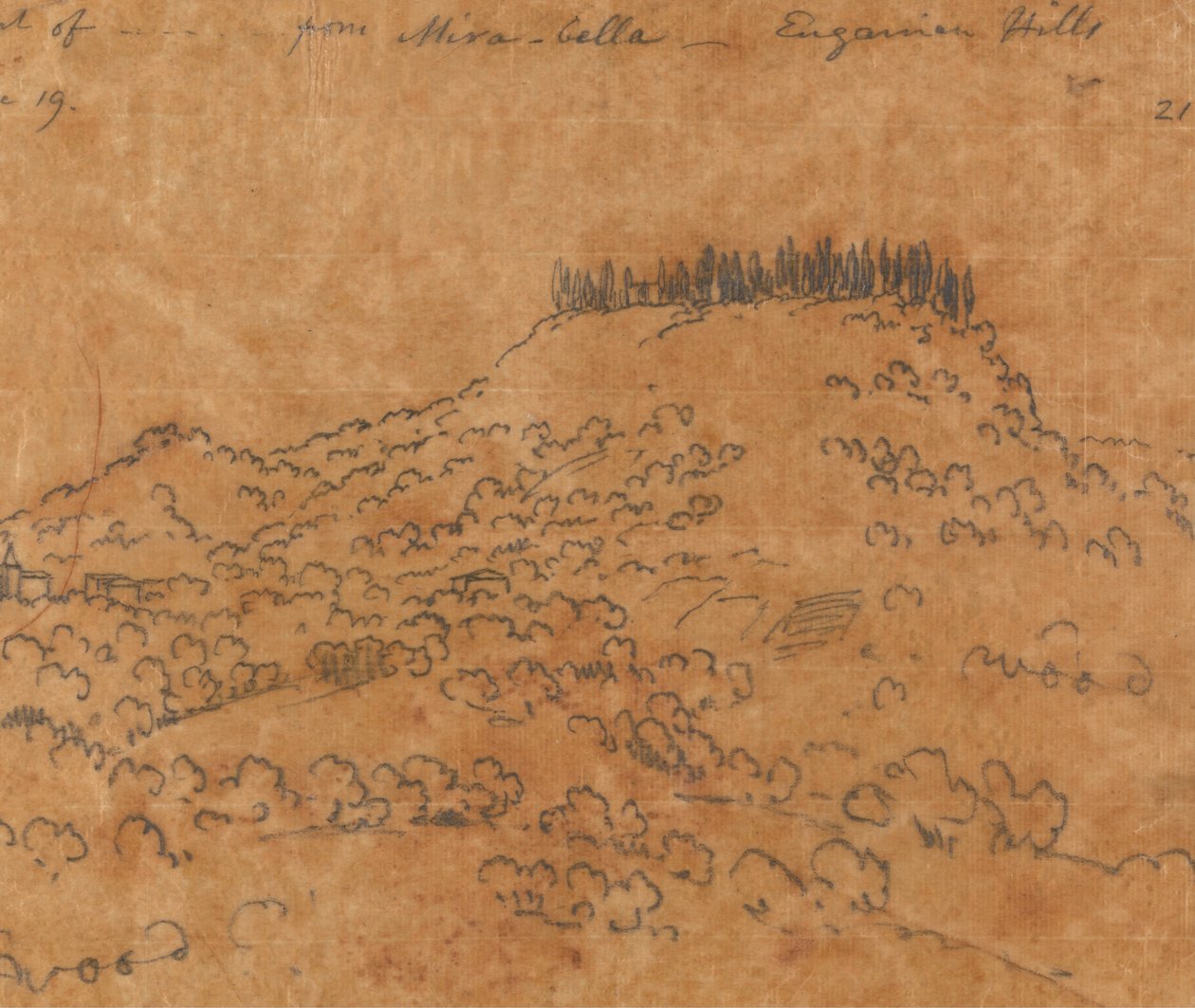 Från Mirabella, Euganean Hills, den 19 juni av John Robert Cozens