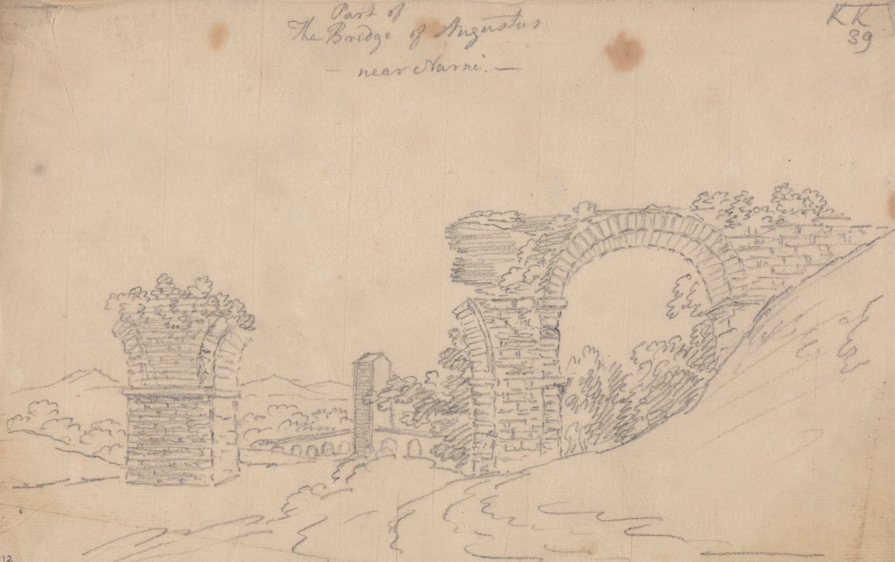 Augustus bron nära Narni av John Robert Cozens