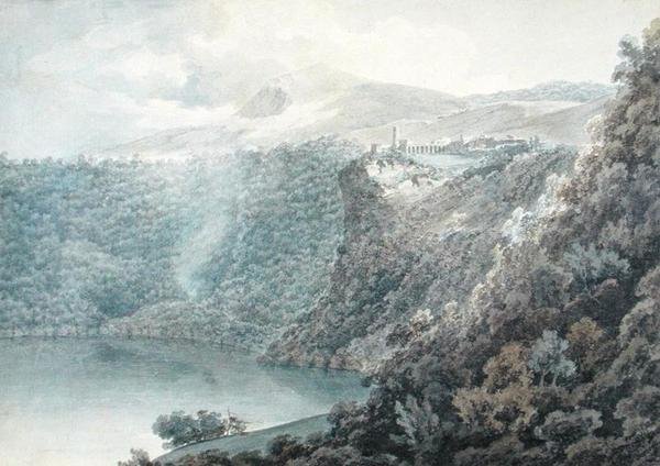Sjön och staden Nemi av John Robert Cozens