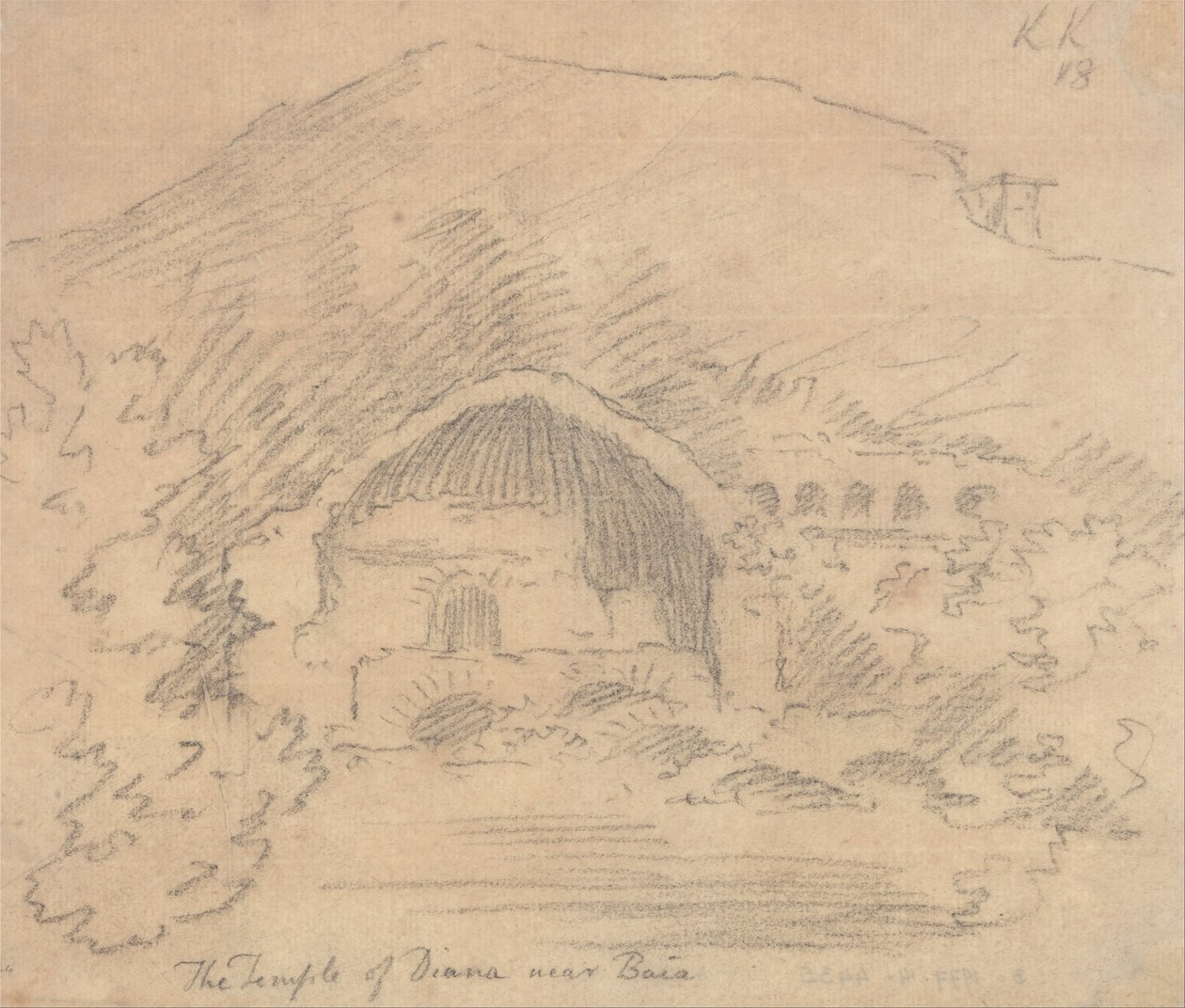 Dianatemplet nära Baia av John Robert Cozens