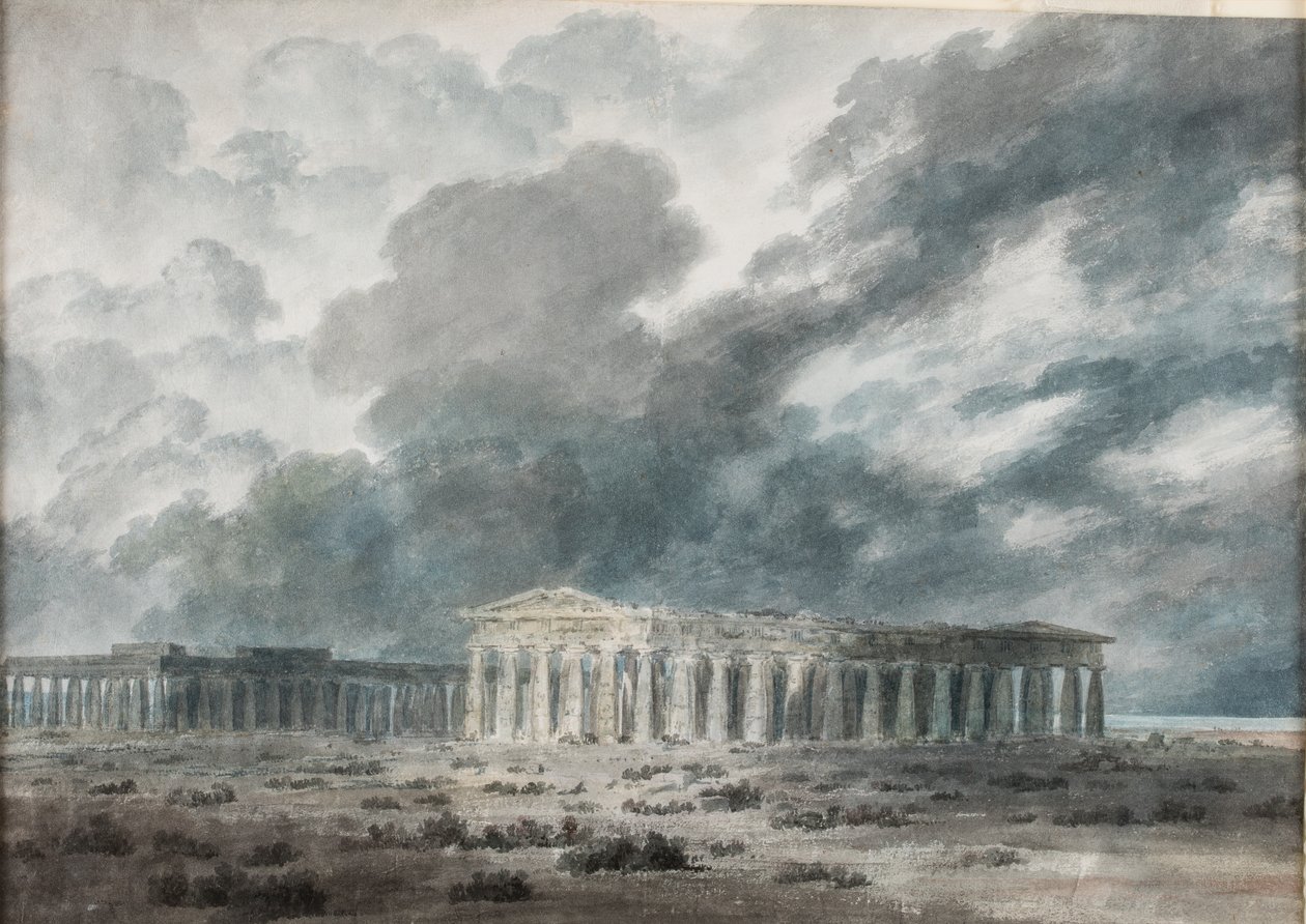 Två stora tempel i Paestum av John Robert Cozens
