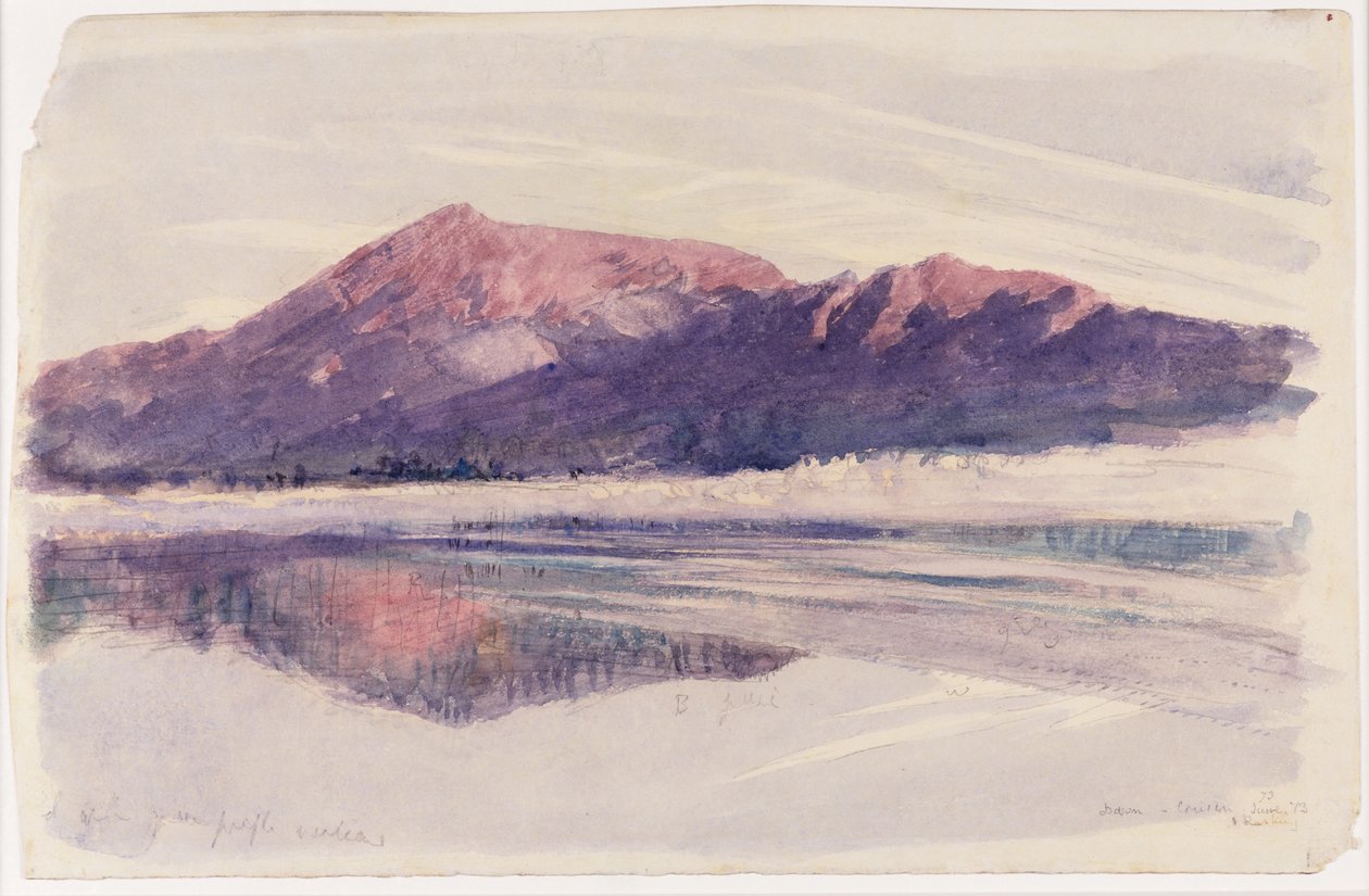 Dawn Coniston, 1873 (wc på papper) av John Ruskin