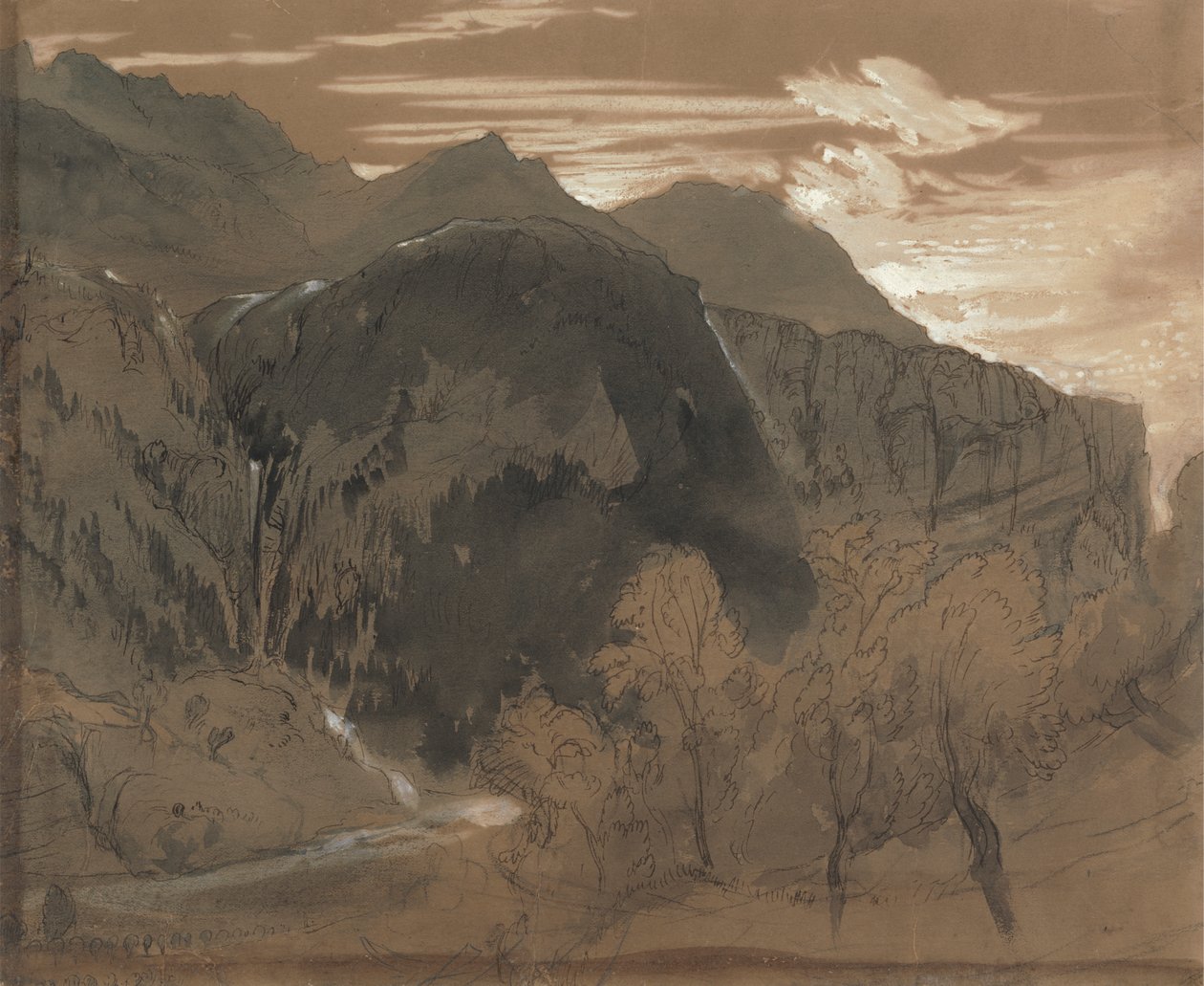 Bergigt landskap av John Ruskin