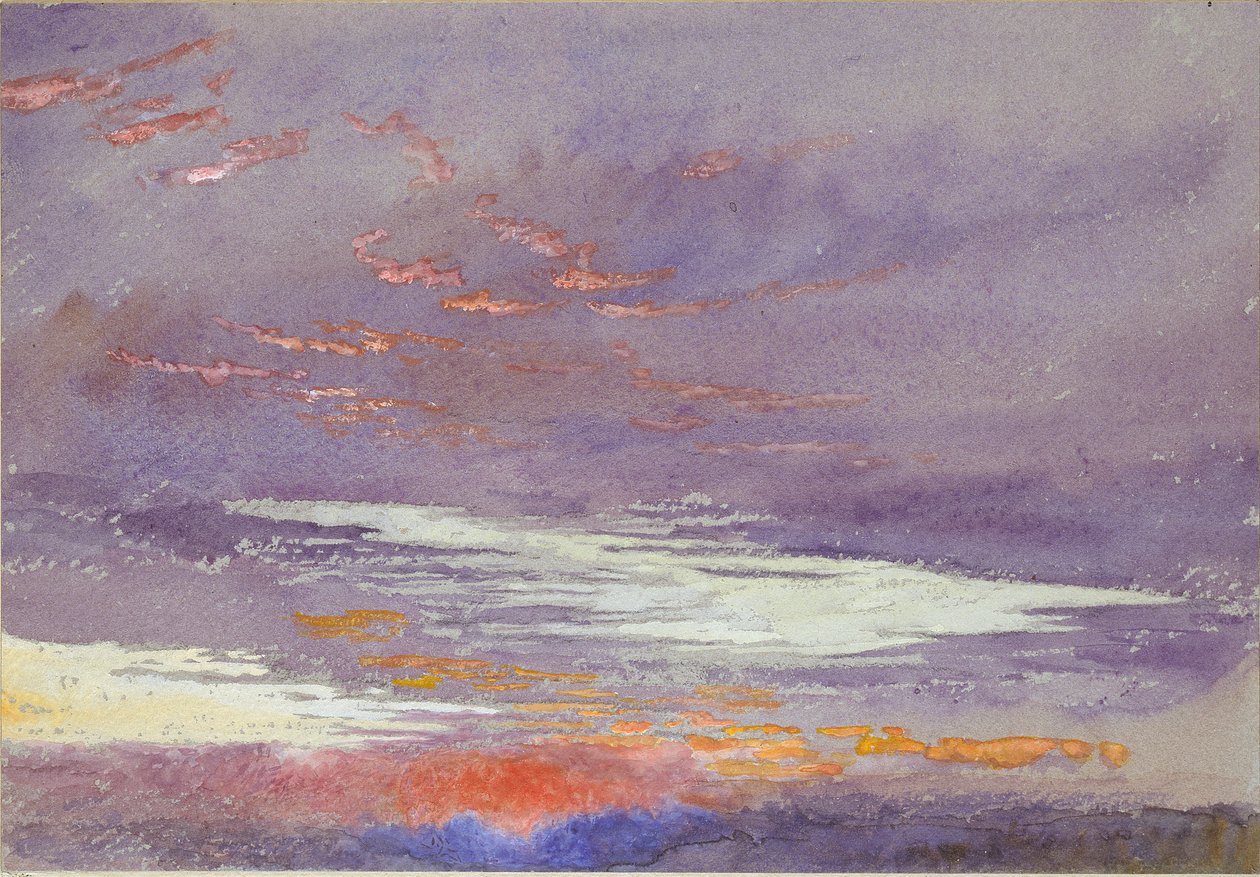 Study of Dawn: Purple Clouds, mars 1868 av John Ruskin