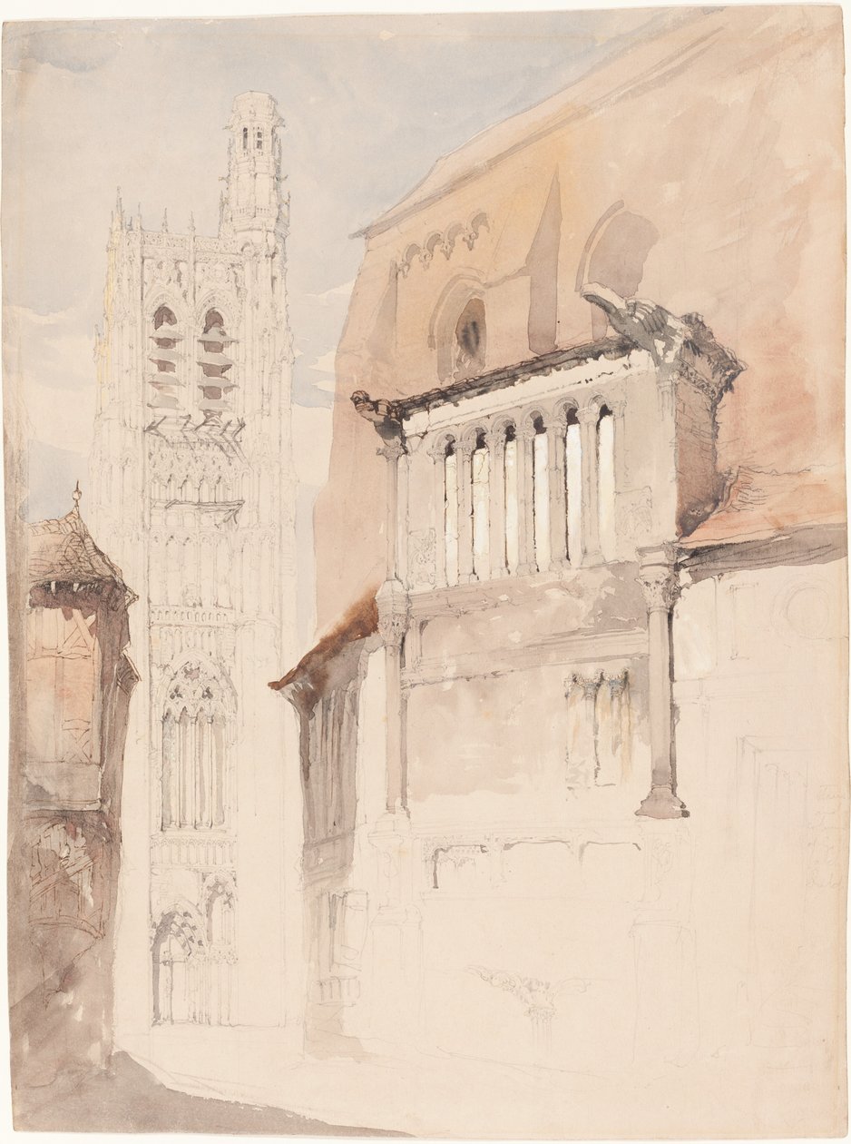 Tower of the Cathedral at Sens av John Ruskin