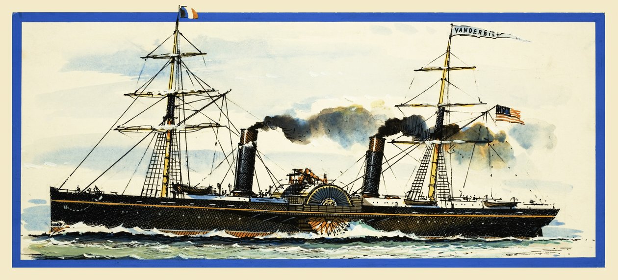 Det amerikanska hjulångarfartyget Vanderbilt av John S. Smith