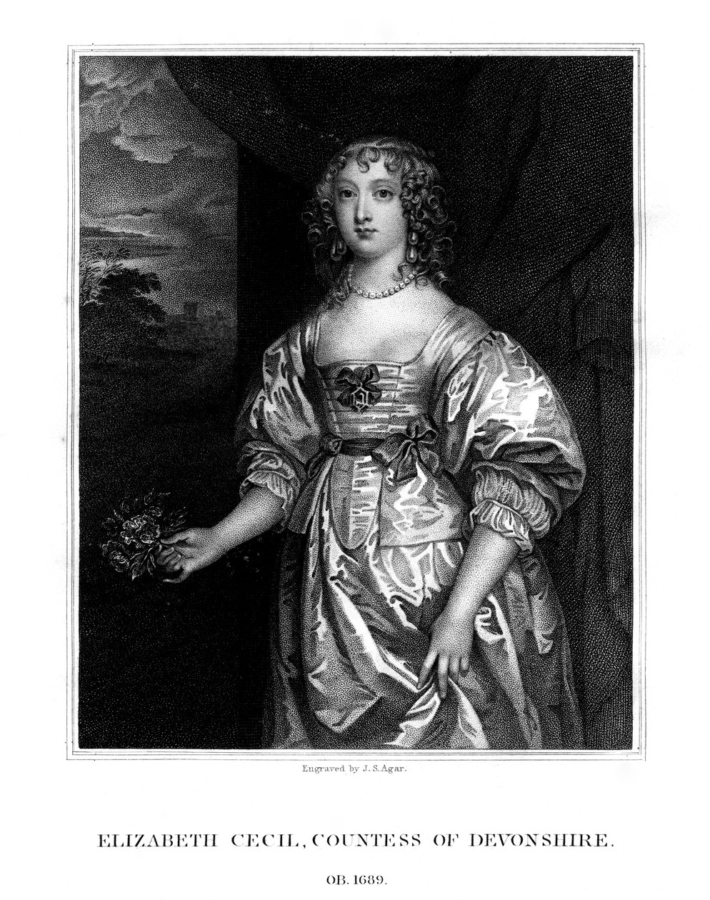 Elizabeth Cecil, grevinna av Devonshire, 1824. av John Samuel Agar