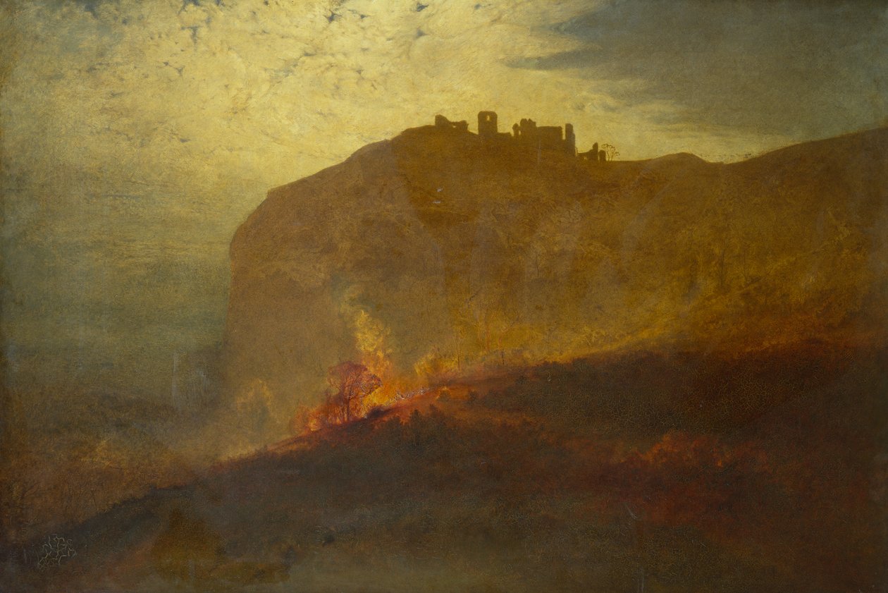 Carreg Cennen slott av John Samuel Raven