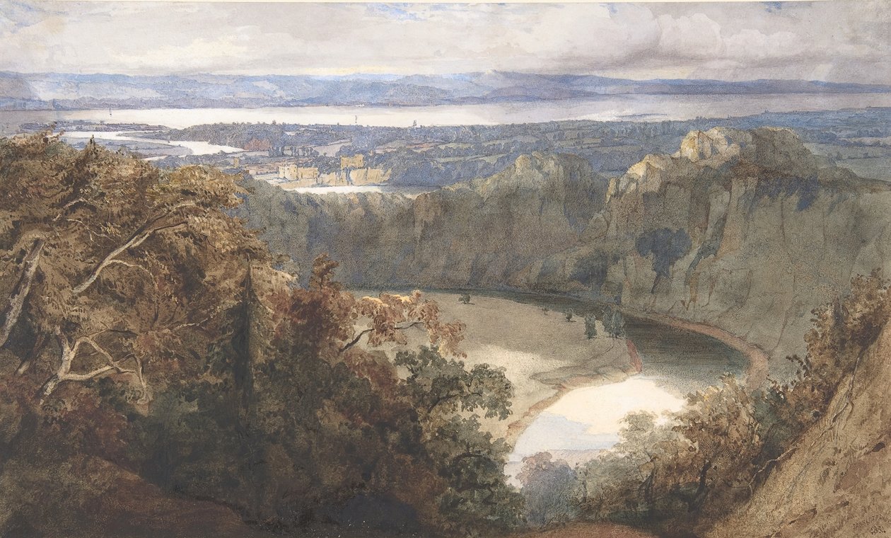 Utsikt över Chepstow, Wales, 1834. av John Scarlett Davis