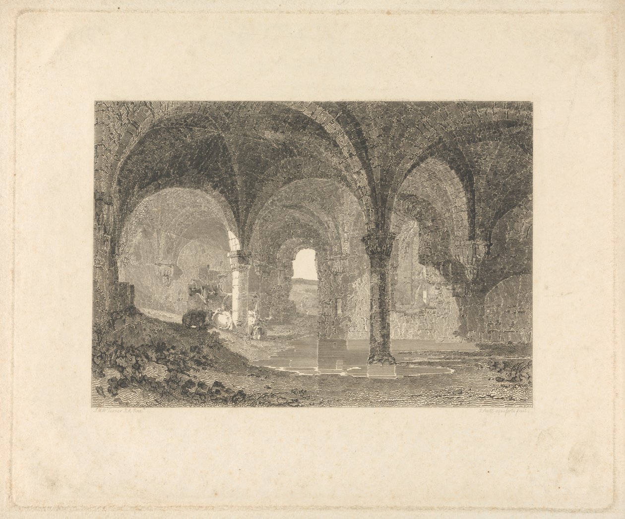 Krypt i Kirkstall Abbey, Yorkshire av John Scott