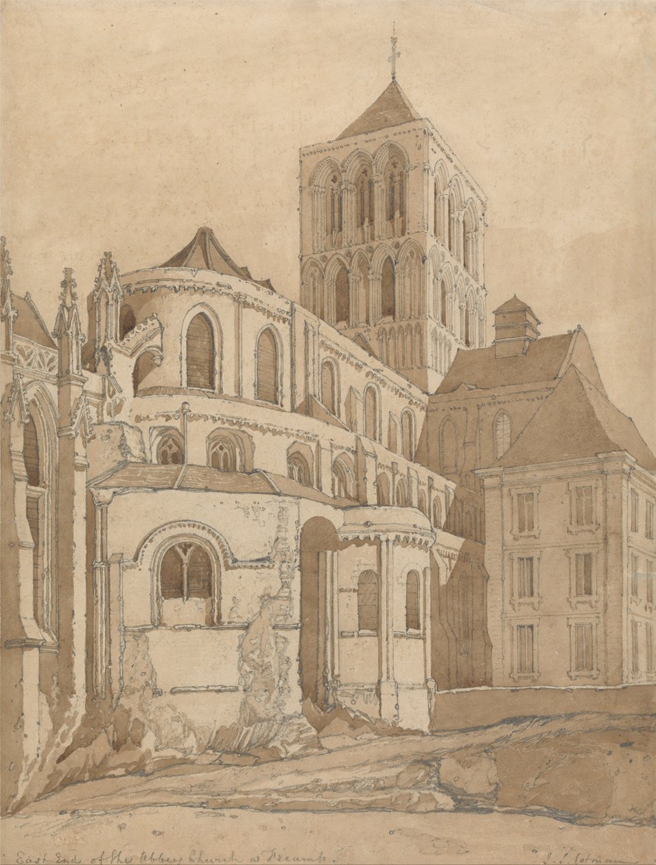 Klosterkyrkan i Fecamp, Normandie av John Sell Cotman