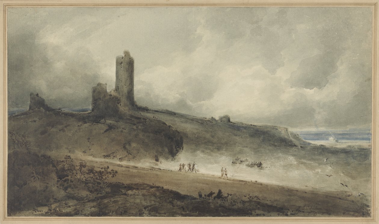 Aberystwyth Castle (w/c på papper) av John Sell Cotman