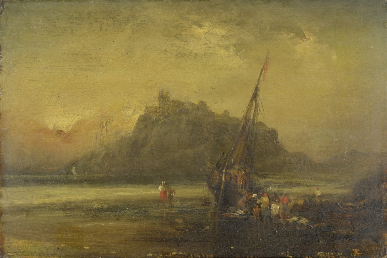 Beach Scene (olja på papper) av John Sell Cotman