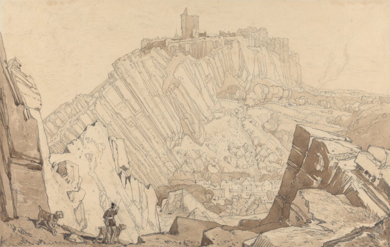 Domfront, med utsikt mot sydost av John Sell Cotman