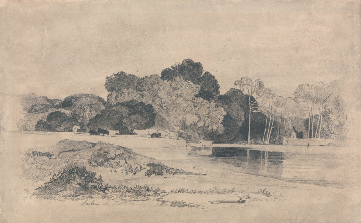 Sjön vid Trentham, Staffordshire av John Sell Cotman