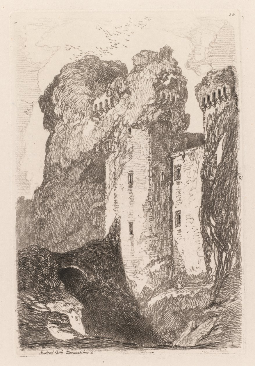 Liber Studiorum: Raglan Castle, Monmouthshire av John Sell Cotman