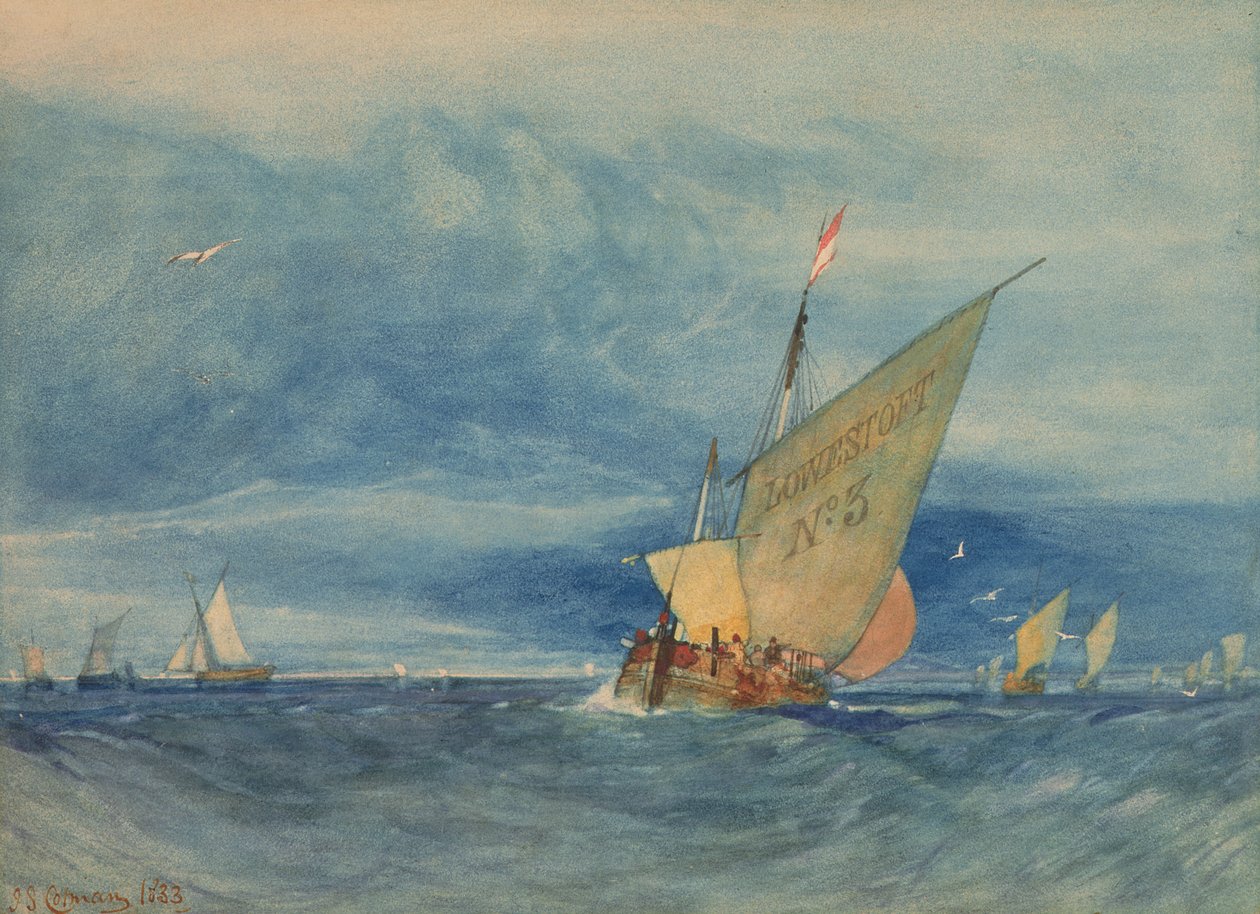 Off Lowestoft: Fresh Breeze av John Sell Cotman