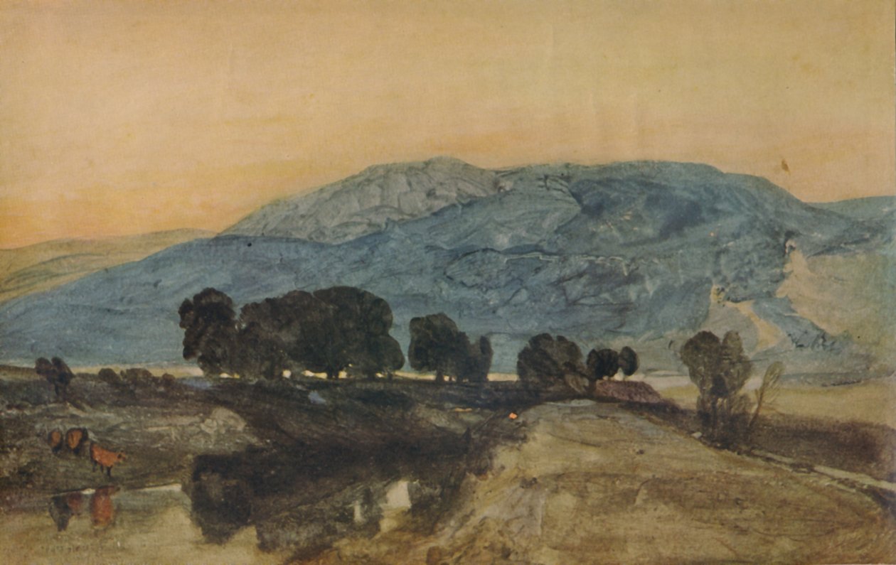 Stenigt landskap, solnedgång, 1923 av John Sell Cotman
