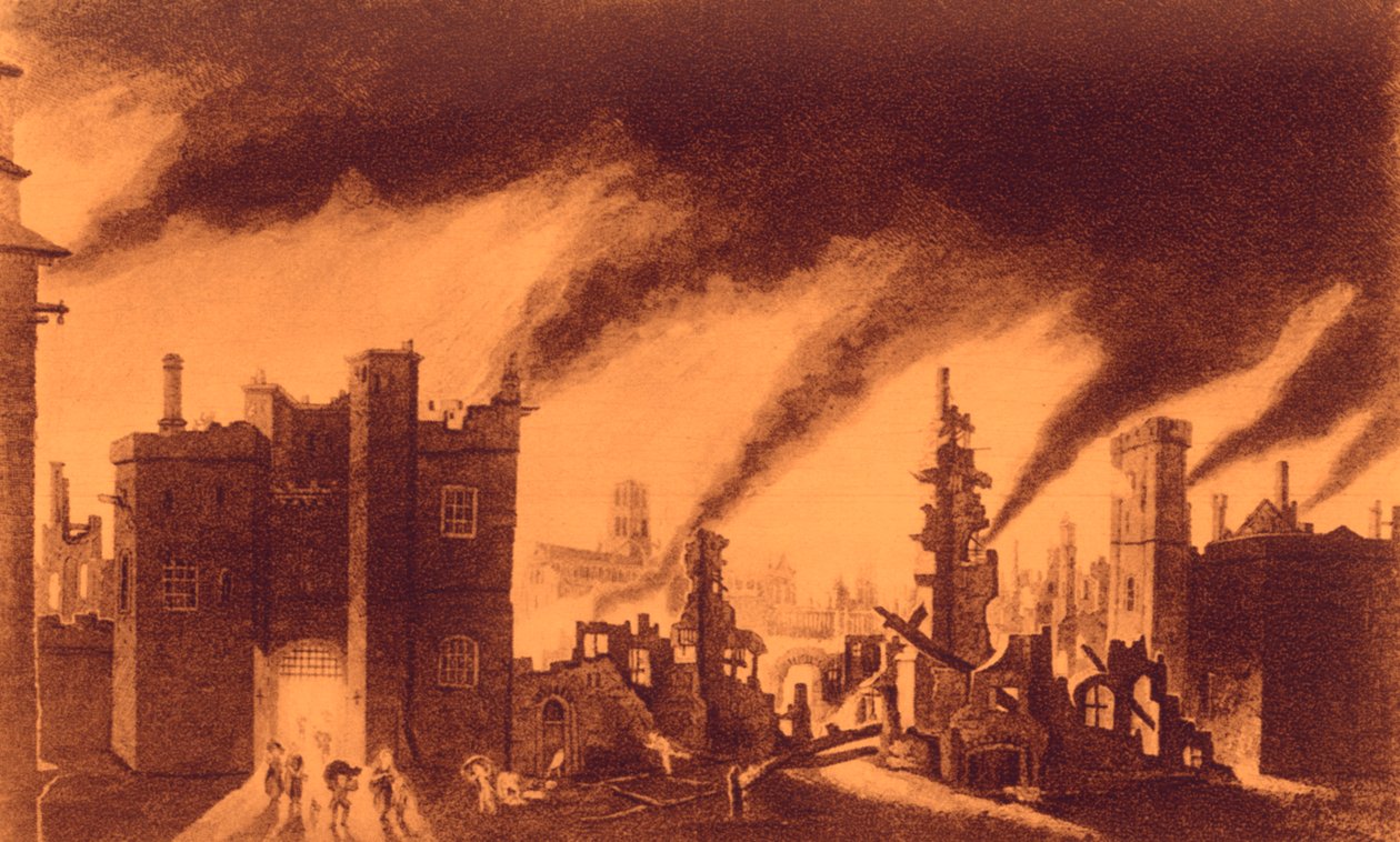 Den stora branden i London av John Seymour Lucas