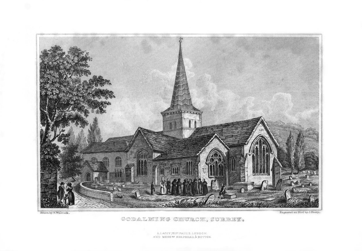 Godalming Church, Surrey, 1829. av John Shury