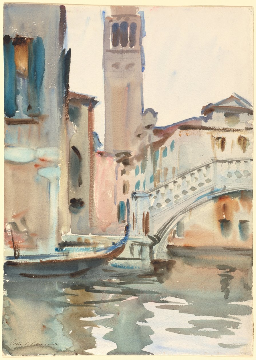 A Bridge and Campanile, Venedig, 19021904. av John Singer Sargent