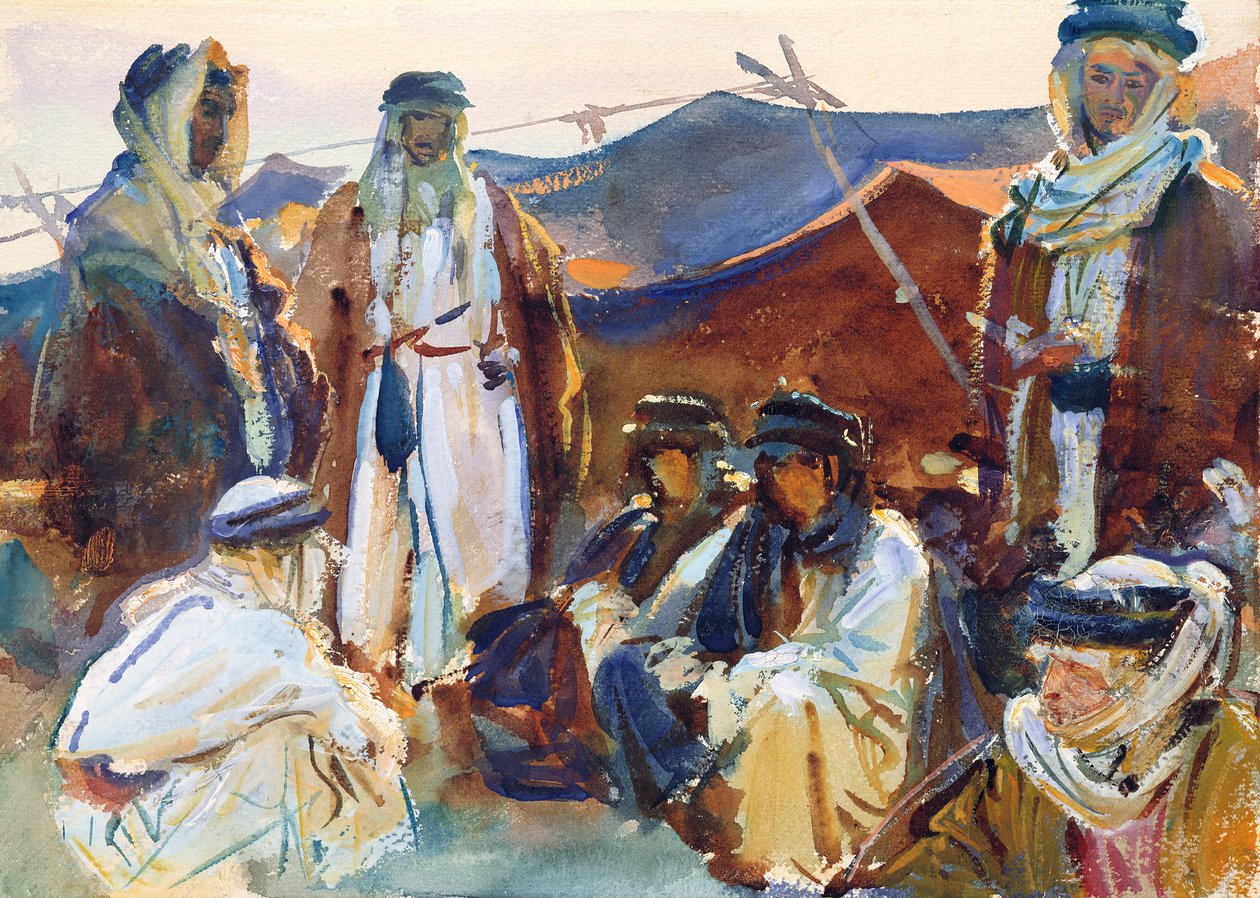 Beduinläger, 1905-06 (wc på papper) av John Singer Sargent