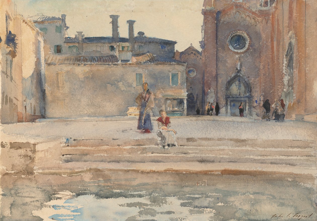 Campo dei Frari, Venedig, ca. 1880. av John Singer Sargent