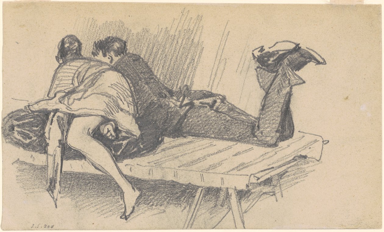 Par på en spjälsäng, ca. 1874-1877. av John Singer Sargent