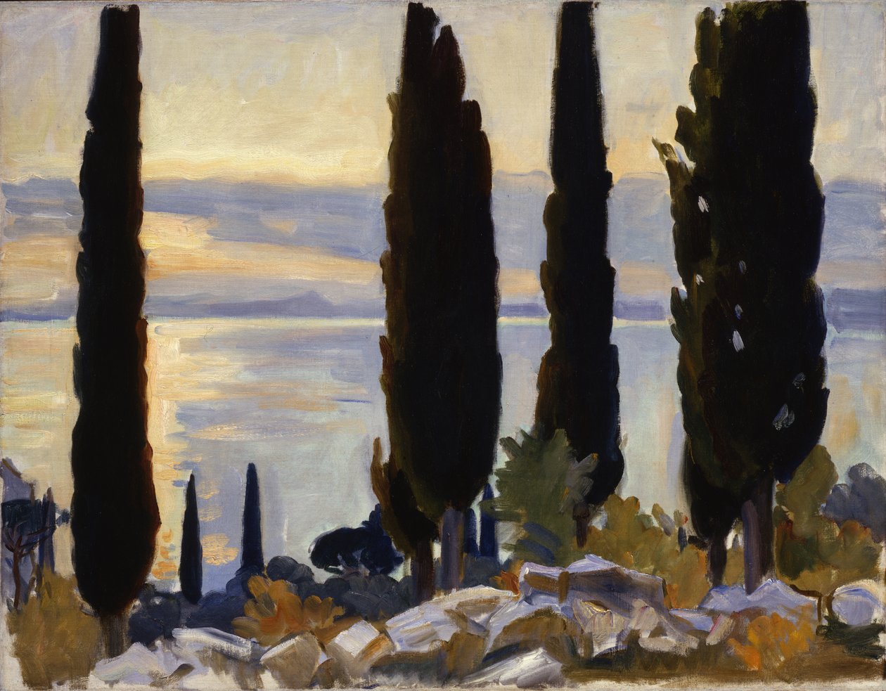 Cypresser i San Vigilio, 1913 av John Singer Sargent
