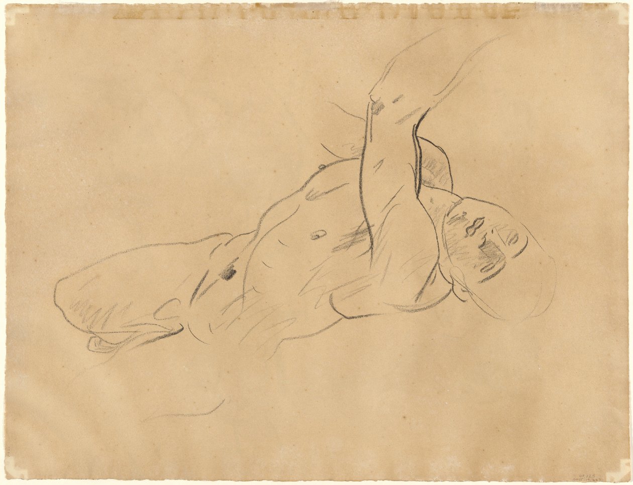 Fallande naken man [verso] av John Singer Sargent