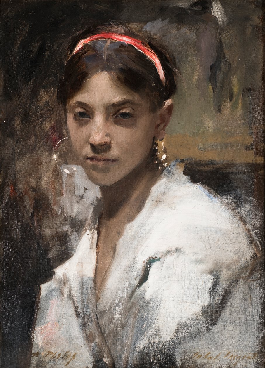 Capri-flickans huvud, 1878 av John Singer Sargent