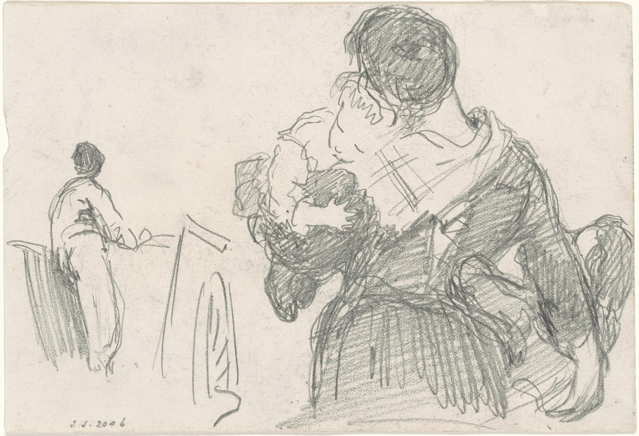 Mor och barn [recto], c. 1871-1872. av John Singer Sargent