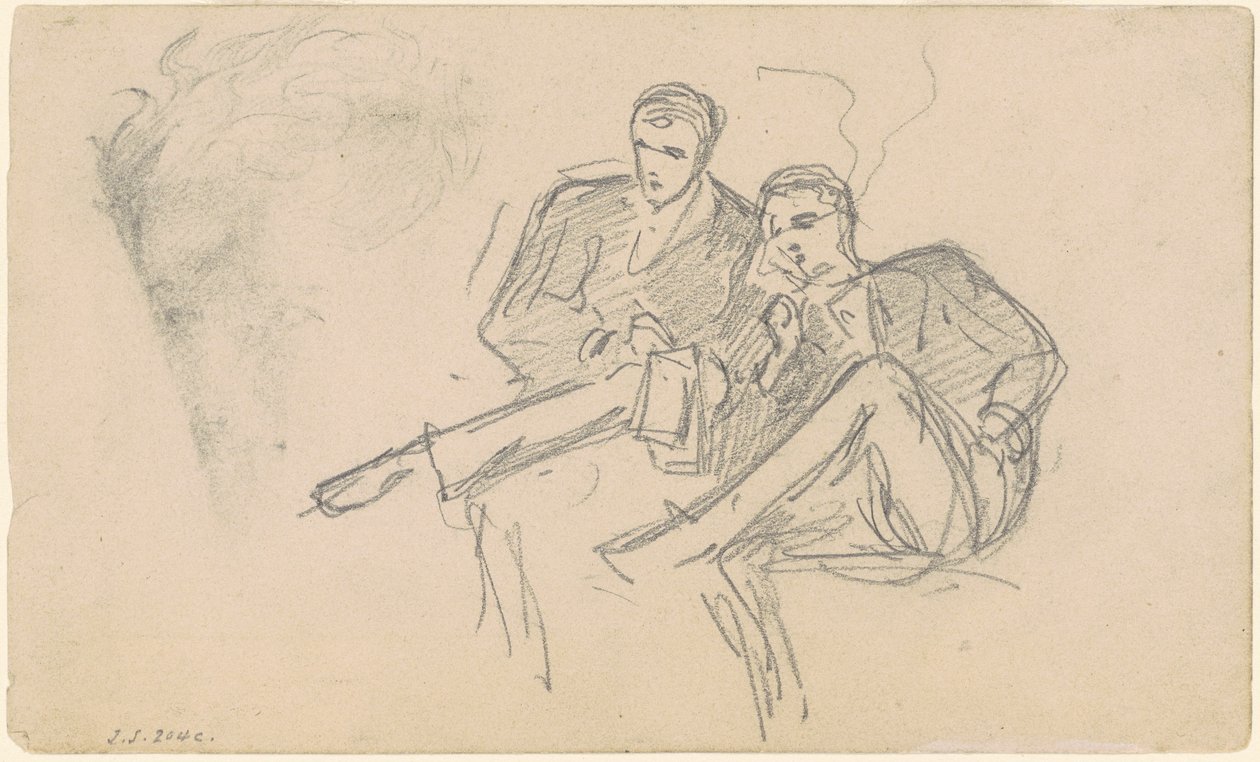 Sittande män, c. 1874-1877. av John Singer Sargent