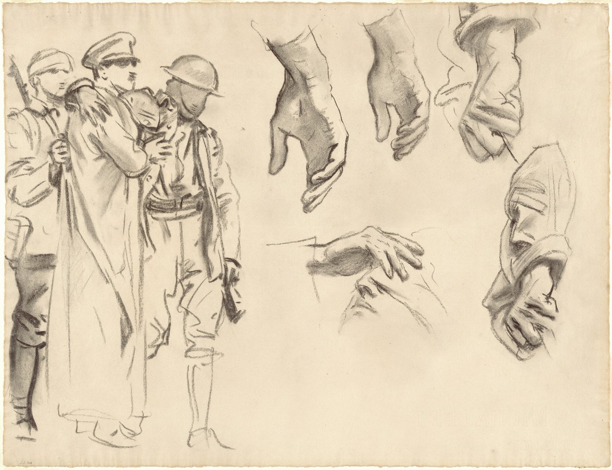 Studier för "Gassed" av John Singer Sargent