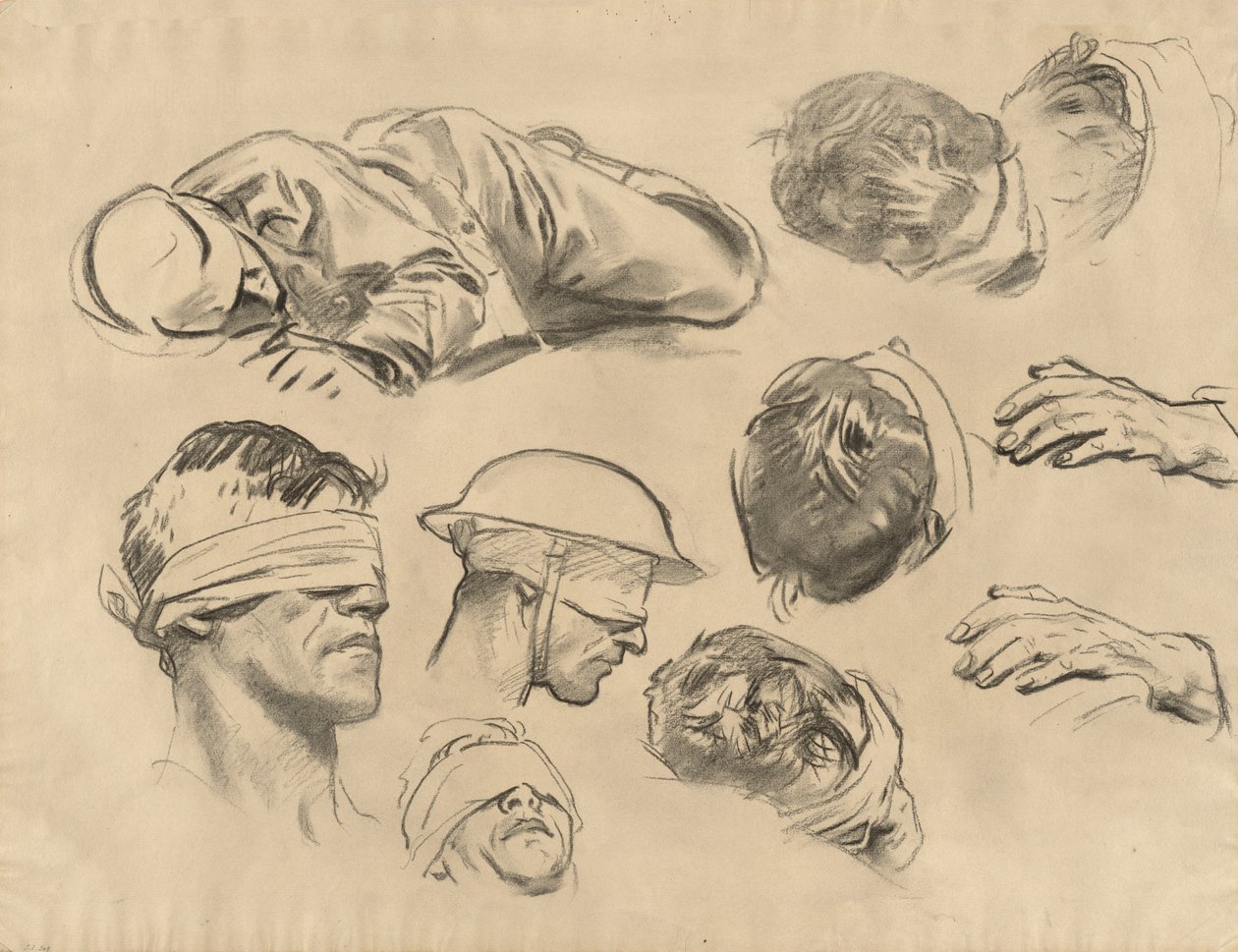 Studier för Gassed, 1918-1919. av John Singer Sargent