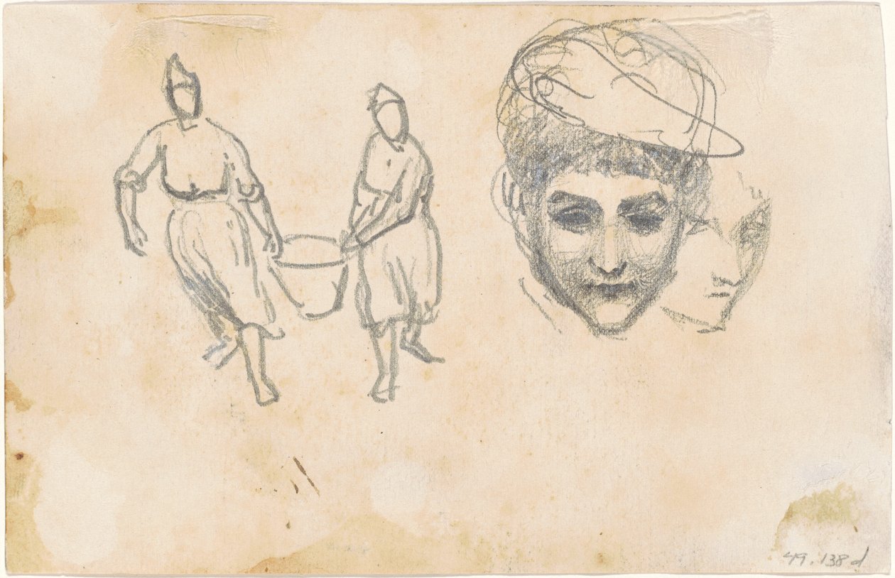 Studier av bönder [verso], 1870-1872. av John Singer Sargent