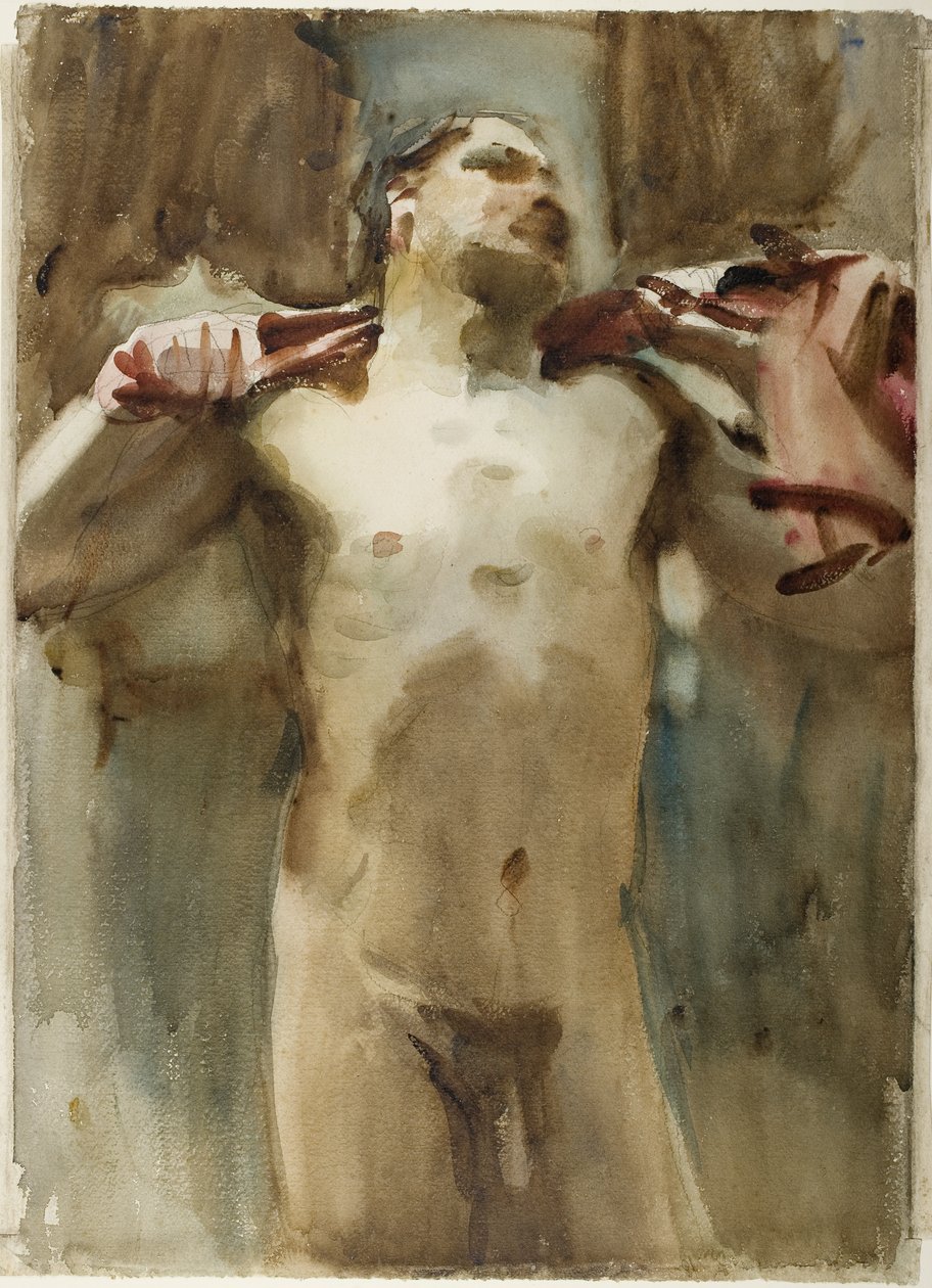 Studie av en manlig naken figur av John Singer Sargent