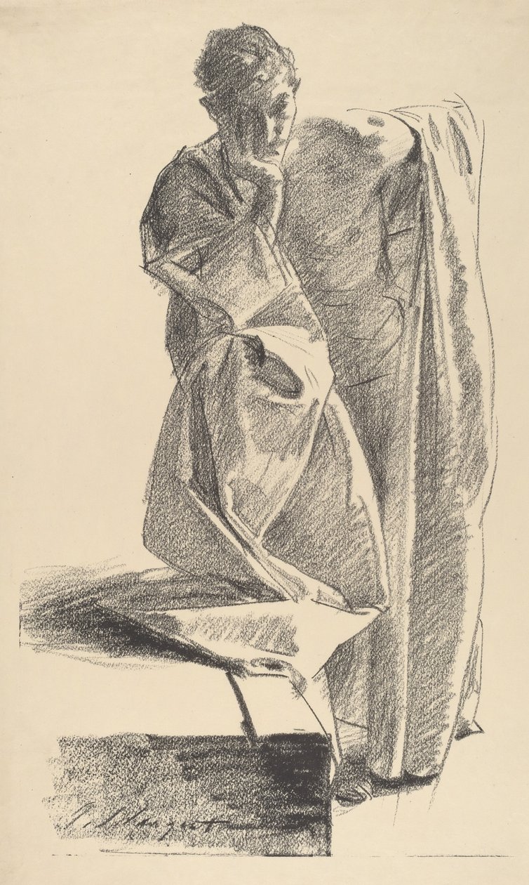 Studie av en ung man. av John Singer Sargent