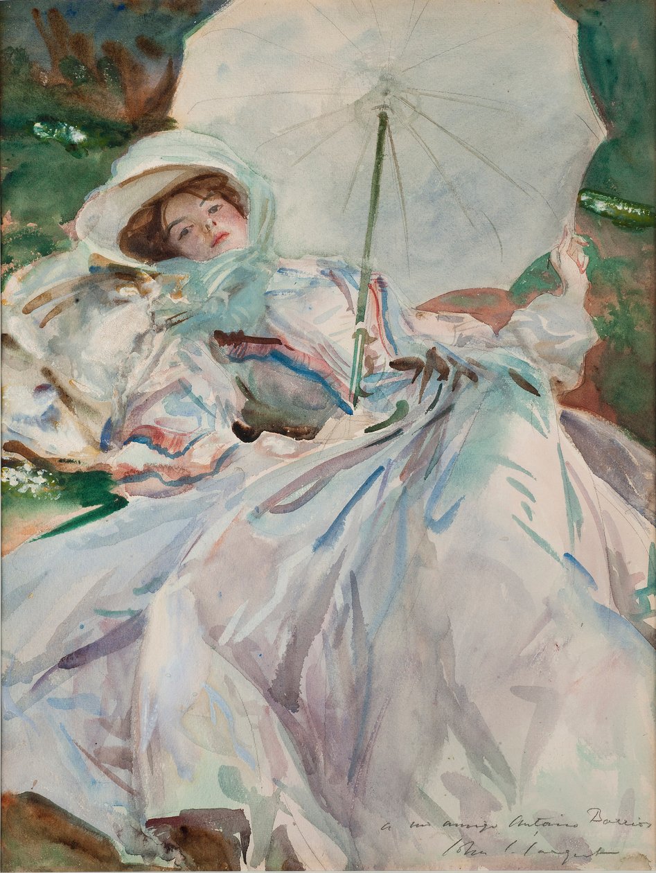 Damen med paraplyet, 1911. av John Singer Sargent