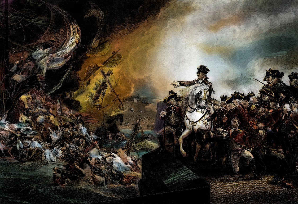 Den stora belägringen av Gibraltar av John Singleton (after) Copley