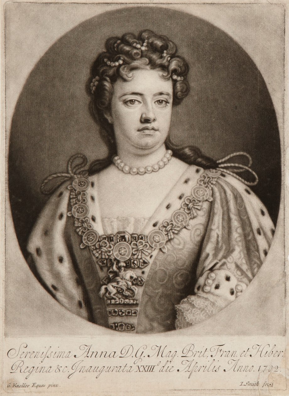 Queen Anne (mezzotint) av John Smith